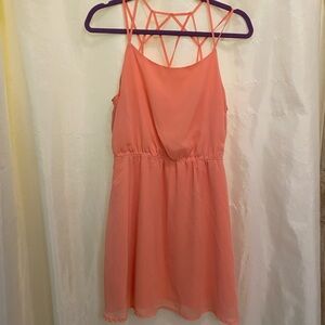 L Pink Strappy Back Dress